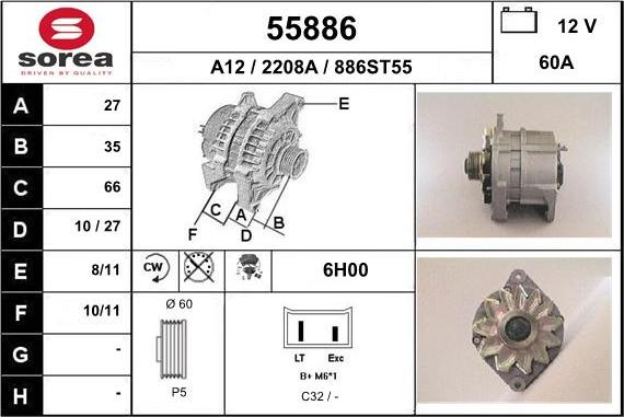 EAI 55886 - Alternator car-mod.net