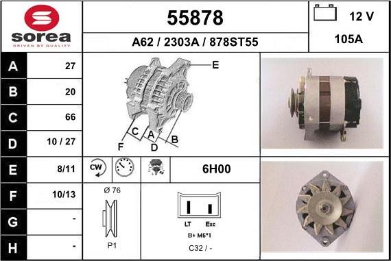 EAI 55878 - Alternator car-mod.net