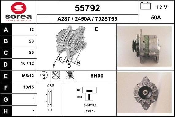 EAI 55792 - Alternator car-mod.net