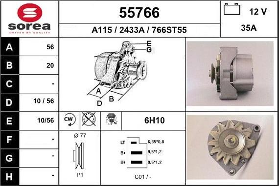 EAI 55766 - Alternator car-mod.net