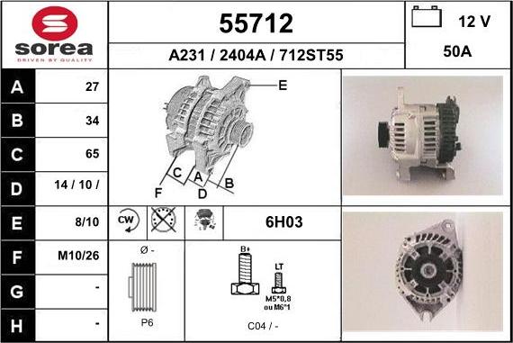 EAI 55712 - Alternator car-mod.net