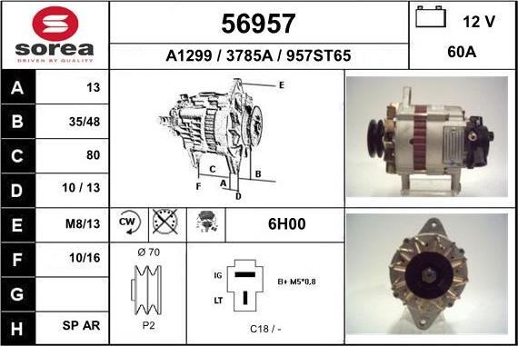 EAI 56957 - Alternator car-mod.net
