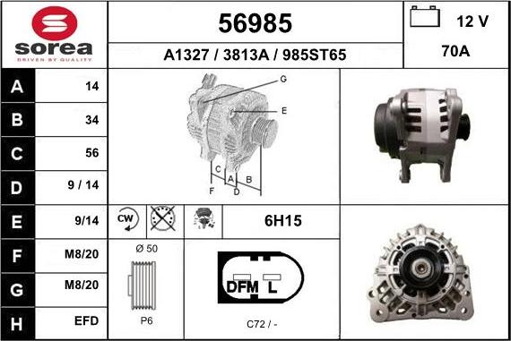 EAI 56985 - Alternator car-mod.net
