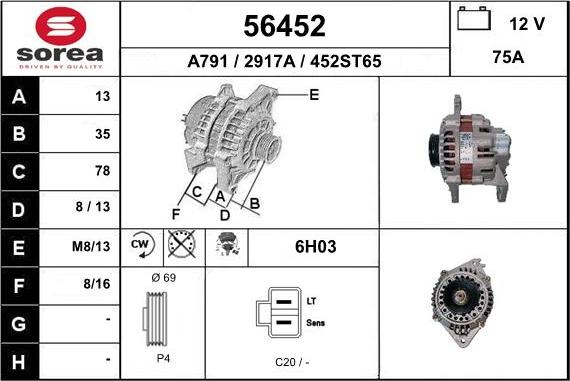 EAI 56452 - Alternator car-mod.net