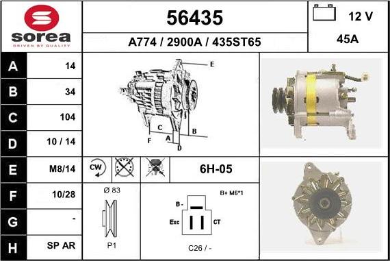 EAI 56435 - Alternator car-mod.net