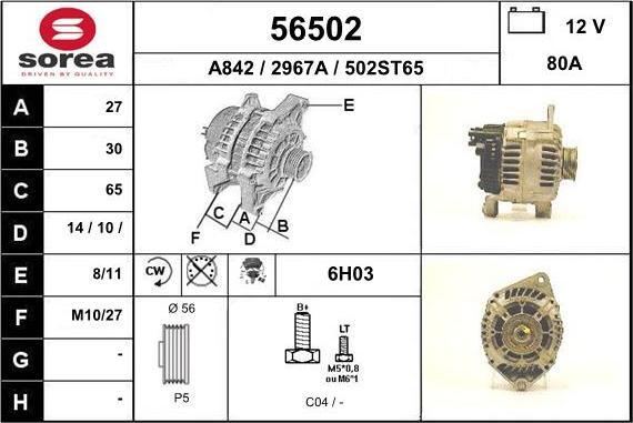 EAI 56502 - Alternator car-mod.net