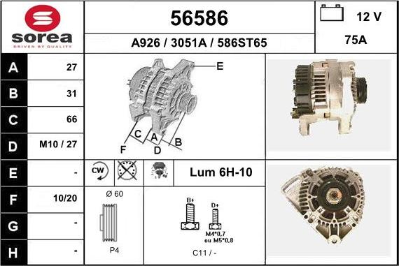 EAI 56586 - Alternator car-mod.net
