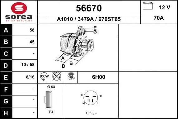 EAI 56670 - Alternator car-mod.net