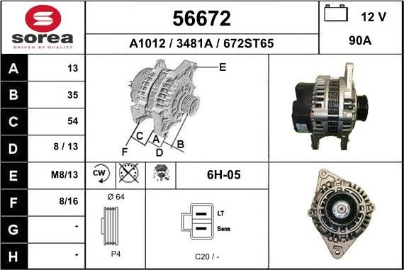 EAI 56672 - Alternator car-mod.net