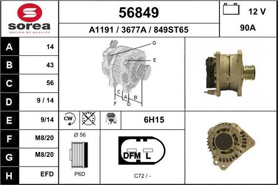 EAI 56849 - Alternator car-mod.net