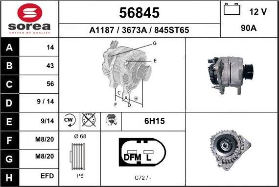 EAI 56845 - Alternator car-mod.net