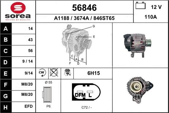 EAI 56846 - Alternator car-mod.net