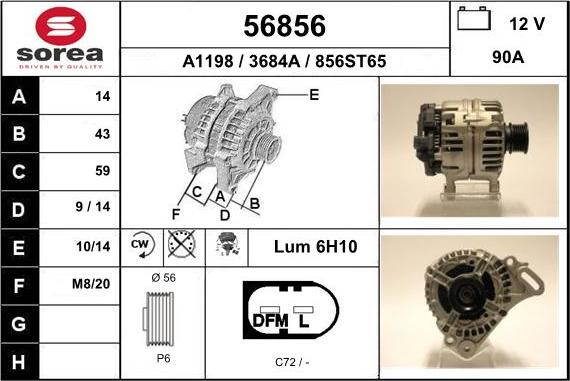 EAI 56856 - Alternator car-mod.net