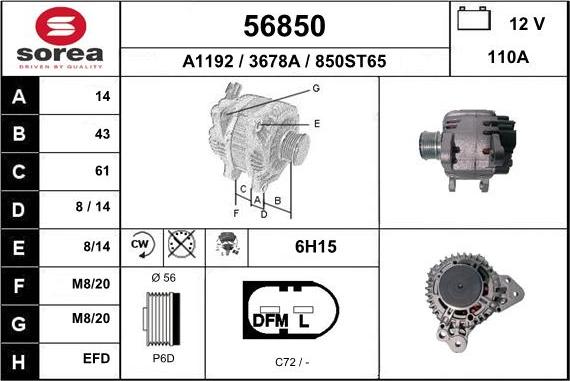 EAI 56850 - Alternator car-mod.net