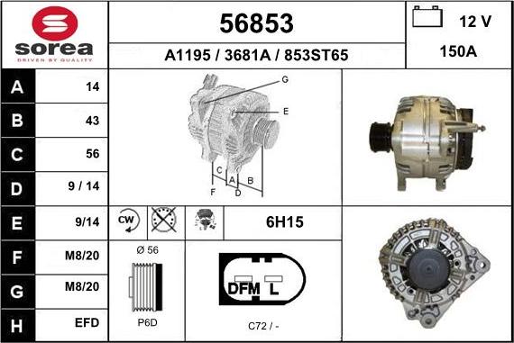 EAI 56853 - Alternator car-mod.net
