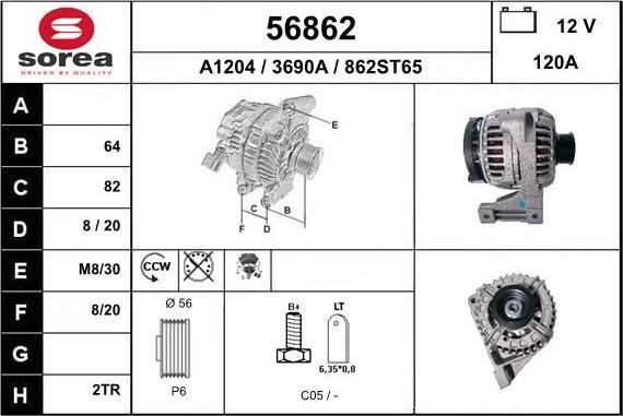 EAI 56862 - Alternator car-mod.net