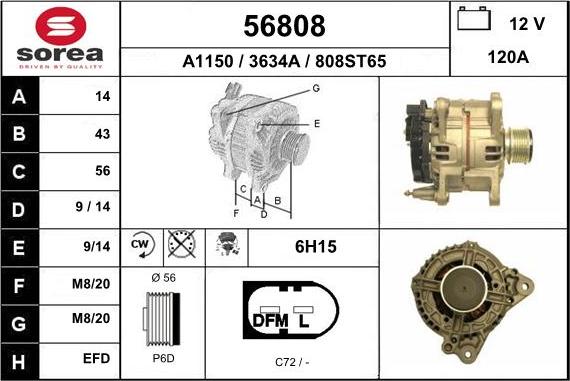 EAI 56808 - Alternator car-mod.net