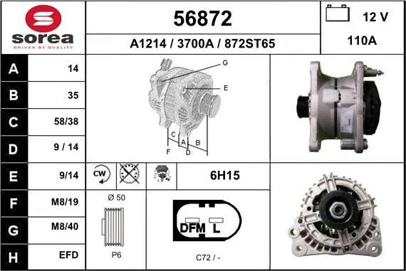EAI 56872 - Alternator car-mod.net