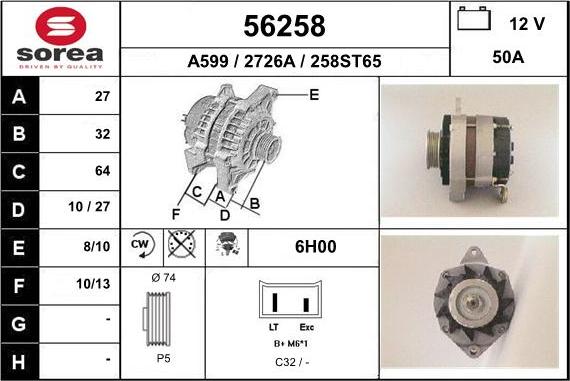 EAI 56258 - Alternator car-mod.net