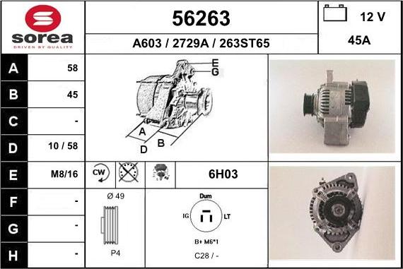 EAI 56263 - Alternator car-mod.net