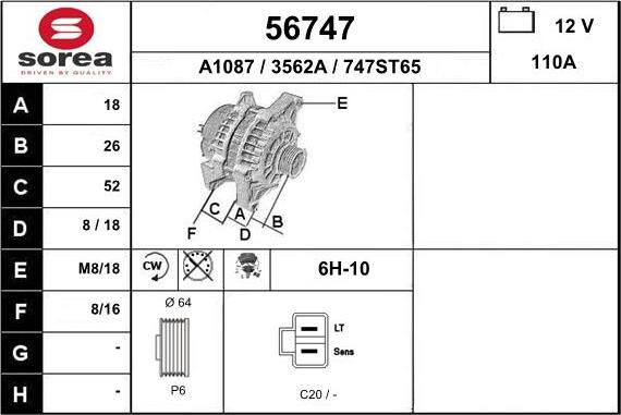 EAI 56747 - Alternator car-mod.net