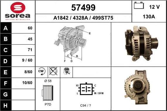 EAI 57499 - Alternator car-mod.net