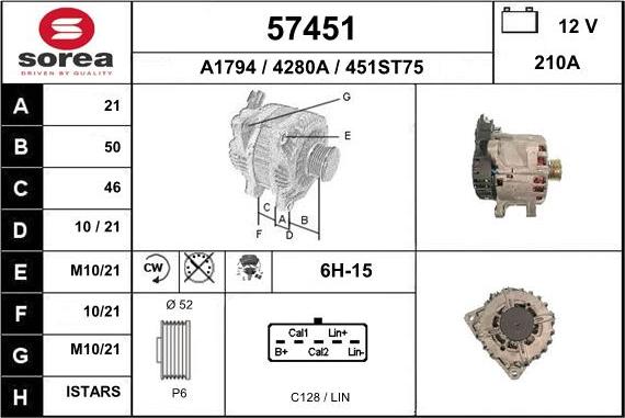 EAI 57451 - Alternator car-mod.net