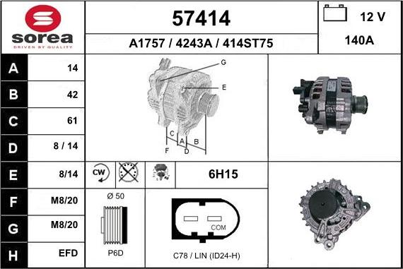 EAI 57414 - Alternator car-mod.net