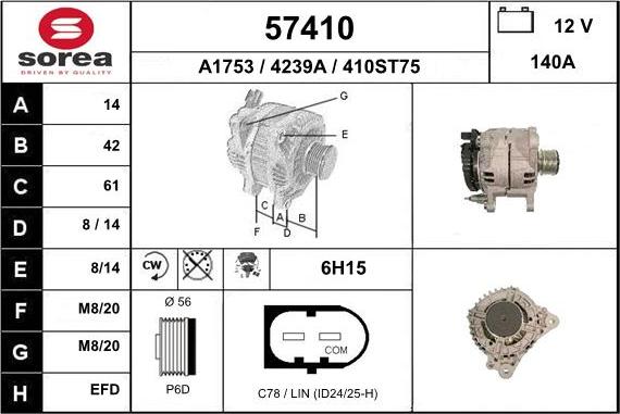 EAI 57410 - Alternator car-mod.net