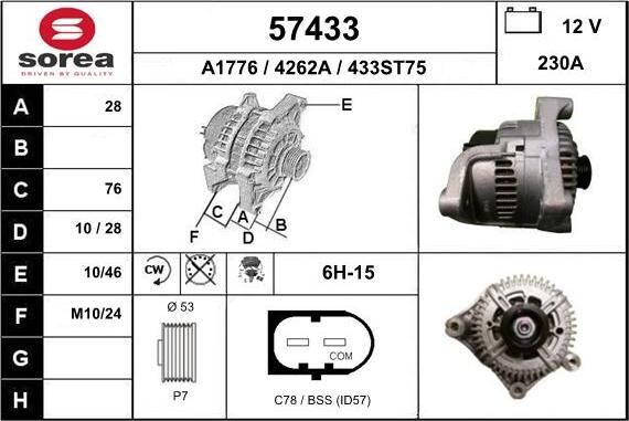 EAI 57433 - Alternator car-mod.net