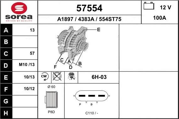 EAI 57554 - Alternator car-mod.net