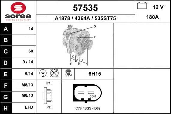 EAI 57535 - Alternator car-mod.net