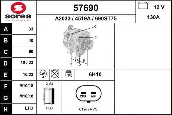 EAI 57690 - Alternator car-mod.net