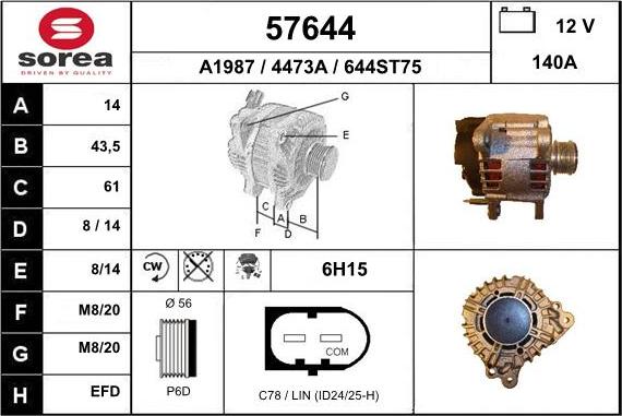 EAI 57644 - Alternator car-mod.net