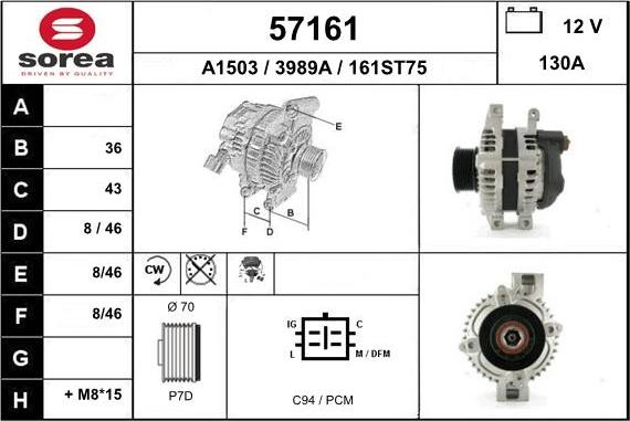 EAI 57161 - Alternator car-mod.net