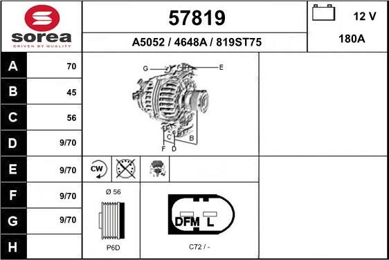 EAI 57819 - Alternator car-mod.net
