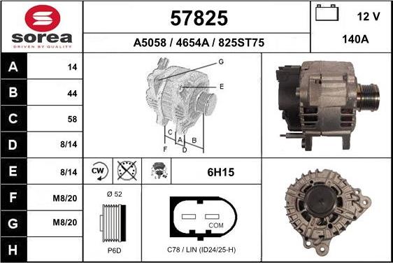 EAI 57825 - Alternator car-mod.net