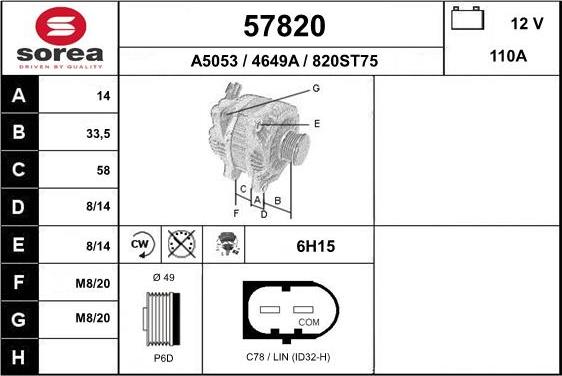EAI 57820 - Alternator car-mod.net