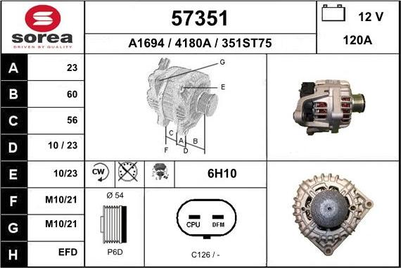 EAI 57351 - Alternator car-mod.net