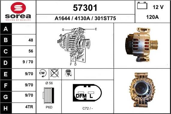 EAI 57301 - Alternator car-mod.net