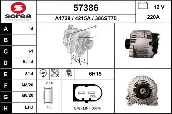 EAI 57386 - Alternator car-mod.net
