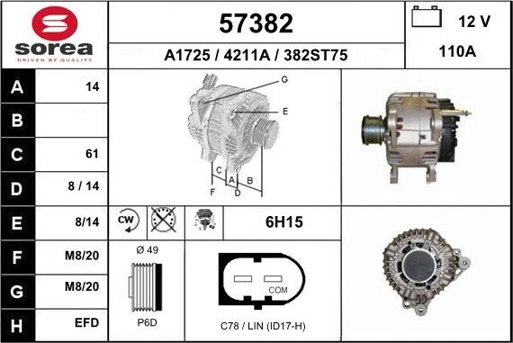 EAI 57382 - Alternator car-mod.net