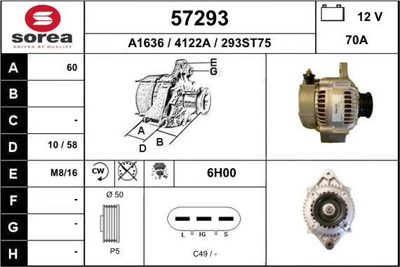 EAI 57293 - Alternator car-mod.net