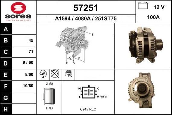 EAI 57251 - Alternator car-mod.net