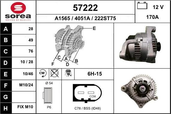 EAI 57222 - Alternator car-mod.net