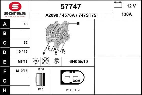 EAI 57747 - Alternator car-mod.net