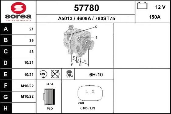 EAI 57780 - Alternator car-mod.net