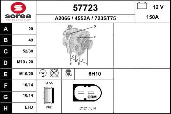 EAI 57723 - Alternator car-mod.net