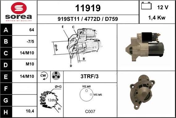 EAI 11919 - Starter car-mod.net