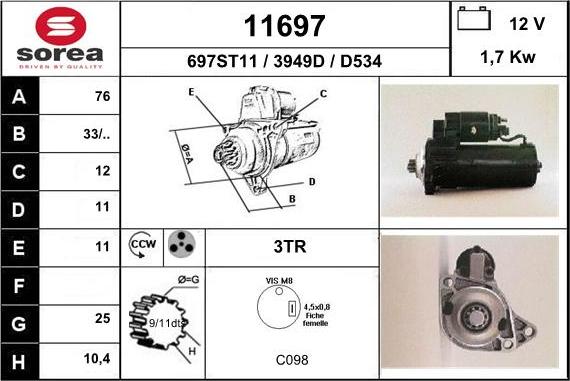 EAI 11697 - Starter car-mod.net